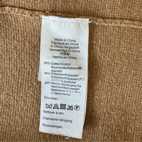 J. Crew Sophie Tan Blazer Jacket Sweater Open Front Merino Wool Blend Size S - Picture 12 of 12